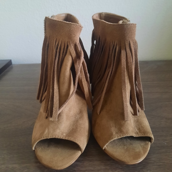 Carlos Fringe Peep Toe Ankle Boot - Picture 5 of 5